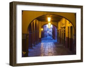 Mexico, San Miguel de Allende, Back streets of the town with colorful buildings-Terry Eggers-Framed Premium Photographic Print