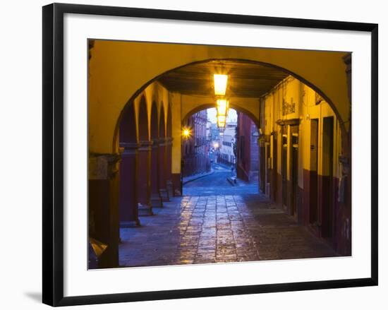 Mexico, San Miguel de Allende, Back streets of the town with colorful buildings-Terry Eggers-Framed Photographic Print