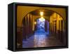 Mexico, San Miguel de Allende, Back streets of the town with colorful buildings-Terry Eggers-Framed Stretched Canvas