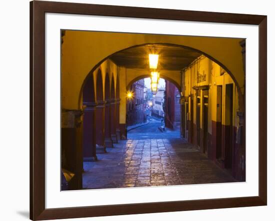 Mexico, San Miguel de Allende, Back streets of the town with colorful buildings-Terry Eggers-Framed Photographic Print