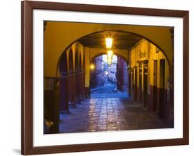 Mexico, San Miguel de Allende, Back streets of the town with colorful buildings-Terry Eggers-Framed Photographic Print