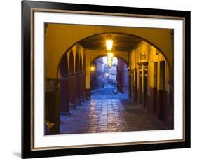 Mexico, San Miguel de Allende, Back streets of the town with colorful buildings-Terry Eggers-Framed Photographic Print