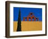 Mexico, San Miguel de Allende, Blue sky, city wall and Cypress Tree-Terry Eggers-Framed Photographic Print