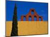 Mexico, San Miguel de Allende, Blue sky, city wall and Cypress Tree-Terry Eggers-Mounted Photographic Print