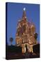 Mexico, San Miguel De Allende. Cathedral of San Miguel Archangel Lit Up at Night-Brenda Tharp-Stretched Canvas