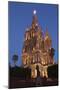 Mexico, San Miguel De Allende. Cathedral of San Miguel Archangel Lit Up at Night-Brenda Tharp-Mounted Photographic Print