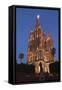 Mexico, San Miguel De Allende. Cathedral of San Miguel Archangel Lit Up at Night-Brenda Tharp-Framed Stretched Canvas