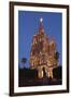 Mexico, San Miguel De Allende. Cathedral of San Miguel Archangel Lit Up at Night-Brenda Tharp-Framed Premium Photographic Print