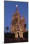 Mexico, San Miguel De Allende. Cathedral of San Miguel Archangel Lit Up at Night-Brenda Tharp-Mounted Premium Photographic Print