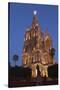 Mexico, San Miguel De Allende. Cathedral of San Miguel Archangel Lit Up at Night-Brenda Tharp-Stretched Canvas