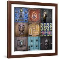 Mexico, San Miguel De Allende. Collage of Door Details in City-Jaynes Gallery-Framed Photographic Print