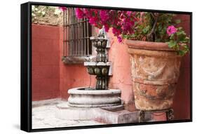 Mexico, San Miguel de Allende, courtyard in San Miguel de Allende-Hollice Looney-Framed Stretched Canvas