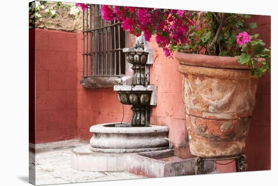 Mexico, San Miguel de Allende, courtyard in San Miguel de Allende-Hollice Looney-Stretched Canvas