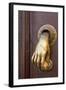 Mexico, San Miguel de Allende. Detail of a door and door knocker.-Don Paulson-Framed Photographic Print