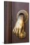 Mexico, San Miguel de Allende. Detail of a door and door knocker.-Don Paulson-Stretched Canvas