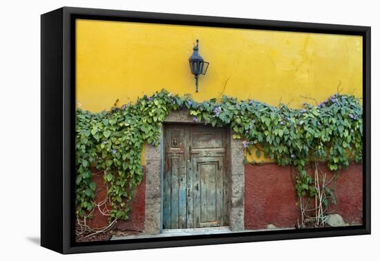 Mexico, San Miguel de Allende. Doorway to colorful building.-Don Paulson-Framed Stretched Canvas