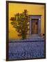 Mexico, San Miguel de Allende, Doorway with Flowering Bush-Terry Eggers-Framed Photographic Print