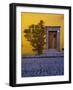 Mexico, San Miguel de Allende, Doorway with Flowering Bush-Terry Eggers-Framed Photographic Print