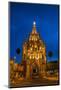 Mexico, San Miguel de Allende, Evening Lights Parroquia Archangel Church.-Terry Eggers-Mounted Photographic Print