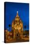 Mexico, San Miguel de Allende, Evening Lights Parroquia Archangel Church.-Terry Eggers-Stretched Canvas