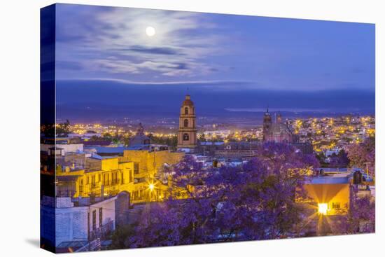 Mexico, San Miguel De Allende. Full Moon over City-Jaynes Gallery-Stretched Canvas