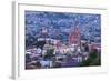 Mexico, San Miguel De Allende. La Parroquia De San Miguel Arcangel Church Dominates City at Dusk-Brenda Tharp-Framed Photographic Print