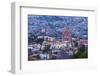 Mexico, San Miguel De Allende. La Parroquia De San Miguel Arcangel Church Dominates City at Dusk-Brenda Tharp-Framed Photographic Print