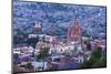 Mexico, San Miguel De Allende. La Parroquia De San Miguel Arcangel Church Dominates City at Dusk-Brenda Tharp-Mounted Photographic Print