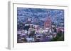 Mexico, San Miguel De Allende. La Parroquia De San Miguel Arcangel Church Dominates City at Dusk-Brenda Tharp-Framed Photographic Print