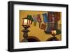 Mexico, San Miguel de Allende. Lantern with string of flags on them.-Jaynes Gallery-Framed Photographic Print