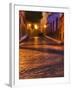 Mexico, San Miguel De Allende. Lanterns Reflect on Cobblestone Street-Jaynes Gallery-Framed Premium Photographic Print