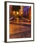 Mexico, San Miguel De Allende. Lanterns Reflect on Cobblestone Street-Jaynes Gallery-Framed Premium Photographic Print