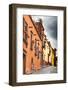 Mexico, San Miguel De Allende. Looking Up a Cobbled Street Along a Row of Colorful Home Facade-Judith Zimmerman-Framed Photographic Print