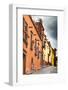 Mexico, San Miguel De Allende. Looking Up a Cobbled Street Along a Row of Colorful Home Facade-Judith Zimmerman-Framed Photographic Print