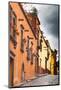 Mexico, San Miguel De Allende. Looking Up a Cobbled Street Along a Row of Colorful Home Facade-Judith Zimmerman-Mounted Photographic Print