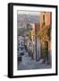 Mexico, San Miguel de Allende. Street scene with overview of city.-Don Paulson-Framed Photographic Print