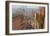 Mexico, San Miguel de Allende. Street scene with overview of city.-Don Paulson-Framed Photographic Print