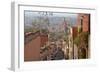 Mexico, San Miguel de Allende. Street scene with overview of city.-Don Paulson-Framed Photographic Print