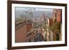 Mexico, San Miguel de Allende. Street scene with overview of city.-Don Paulson-Framed Photographic Print