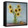 Mexico, San Miguel De Allende. Sunflowers in Vase on Table-Jaynes Gallery-Framed Stretched Canvas