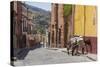 Mexico, San Miguel De Allende. Two Laden Donkeys on Sidewalk-Jaynes Gallery-Stretched Canvas