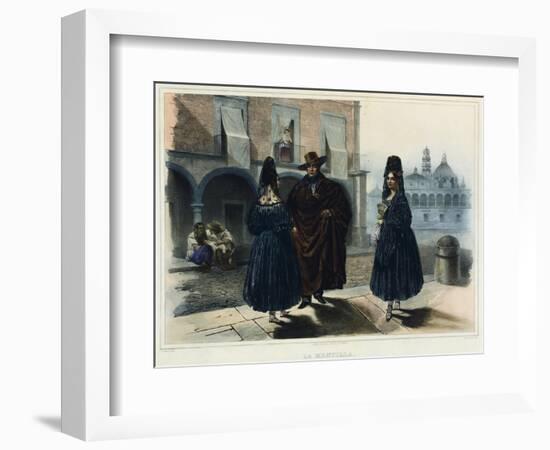 Mexico, Scene of Everyday Life in La Mantilla-null-Framed Giclee Print