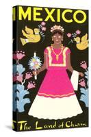 Mexico, The Land of Charm, Lady in Native Dress-null-Stretched Canvas