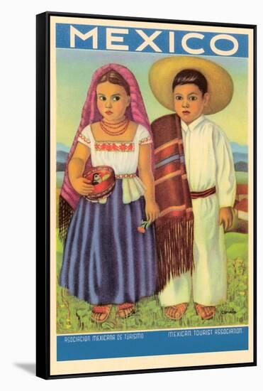 Mexico: Two Peasant Children-null-Framed Stretched Canvas