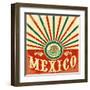 Mexico Vintage Patriotic Poster - Card Vector Design, Mexican Holiday Decoration-Julio Aldana-Framed Art Print