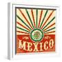 Mexico Vintage Patriotic Poster - Card Vector Design, Mexican Holiday Decoration-Julio Aldana-Framed Art Print