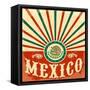 Mexico Vintage Patriotic Poster - Card Vector Design, Mexican Holiday Decoration-Julio Aldana-Framed Stretched Canvas