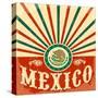 Mexico Vintage Patriotic Poster - Card Vector Design, Mexican Holiday Decoration-Julio Aldana-Stretched Canvas