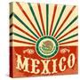 Mexico Vintage Patriotic Poster - Card Vector Design, Mexican Holiday Decoration-Julio Aldana-Stretched Canvas