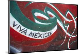 Mexico. Wall Painted to Celebrate Colors of Mexican Flag-Steve Ross-Mounted Photographic Print